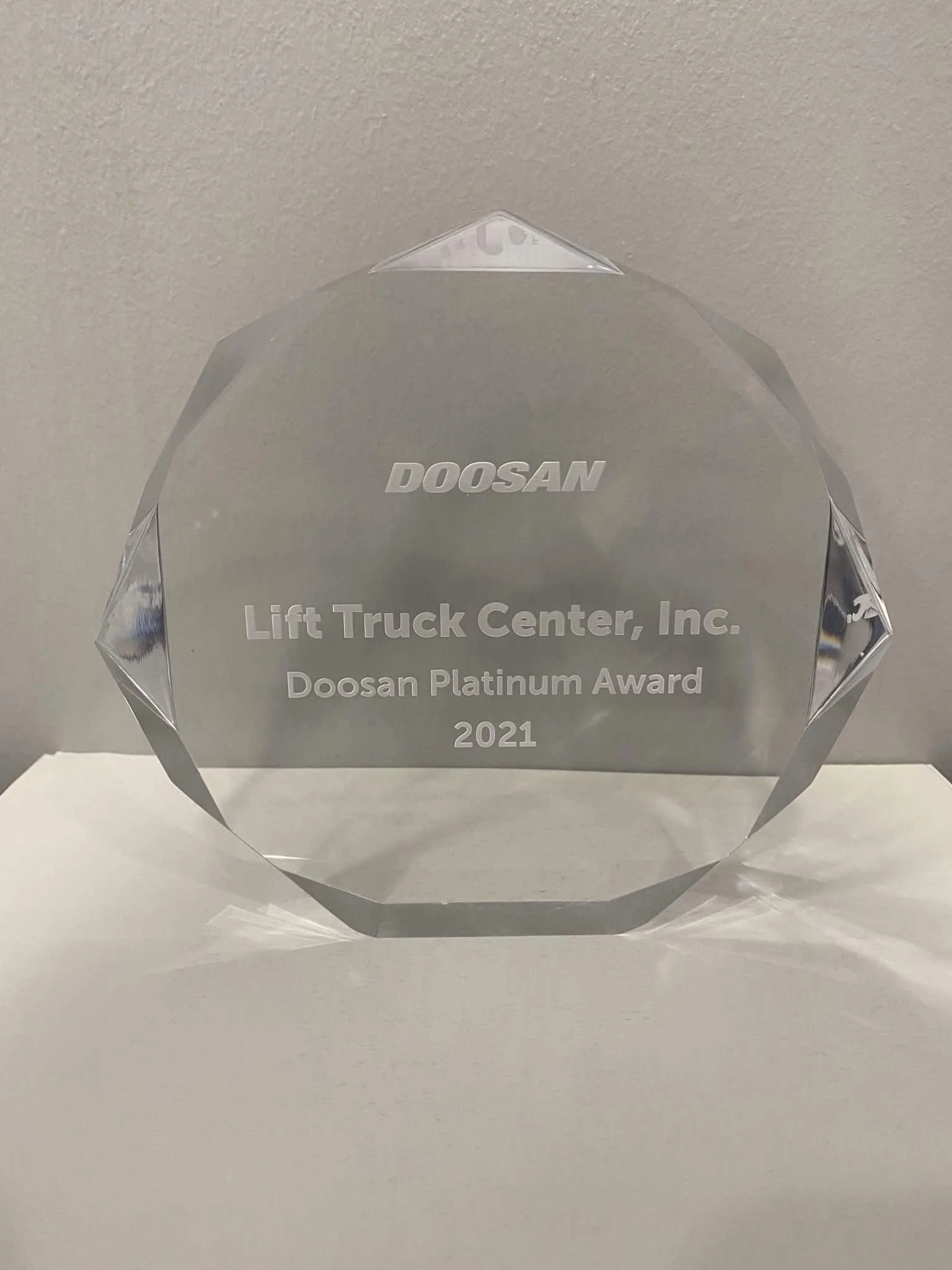 Featured image for “Lift Truck Center Recognized by Doosan”