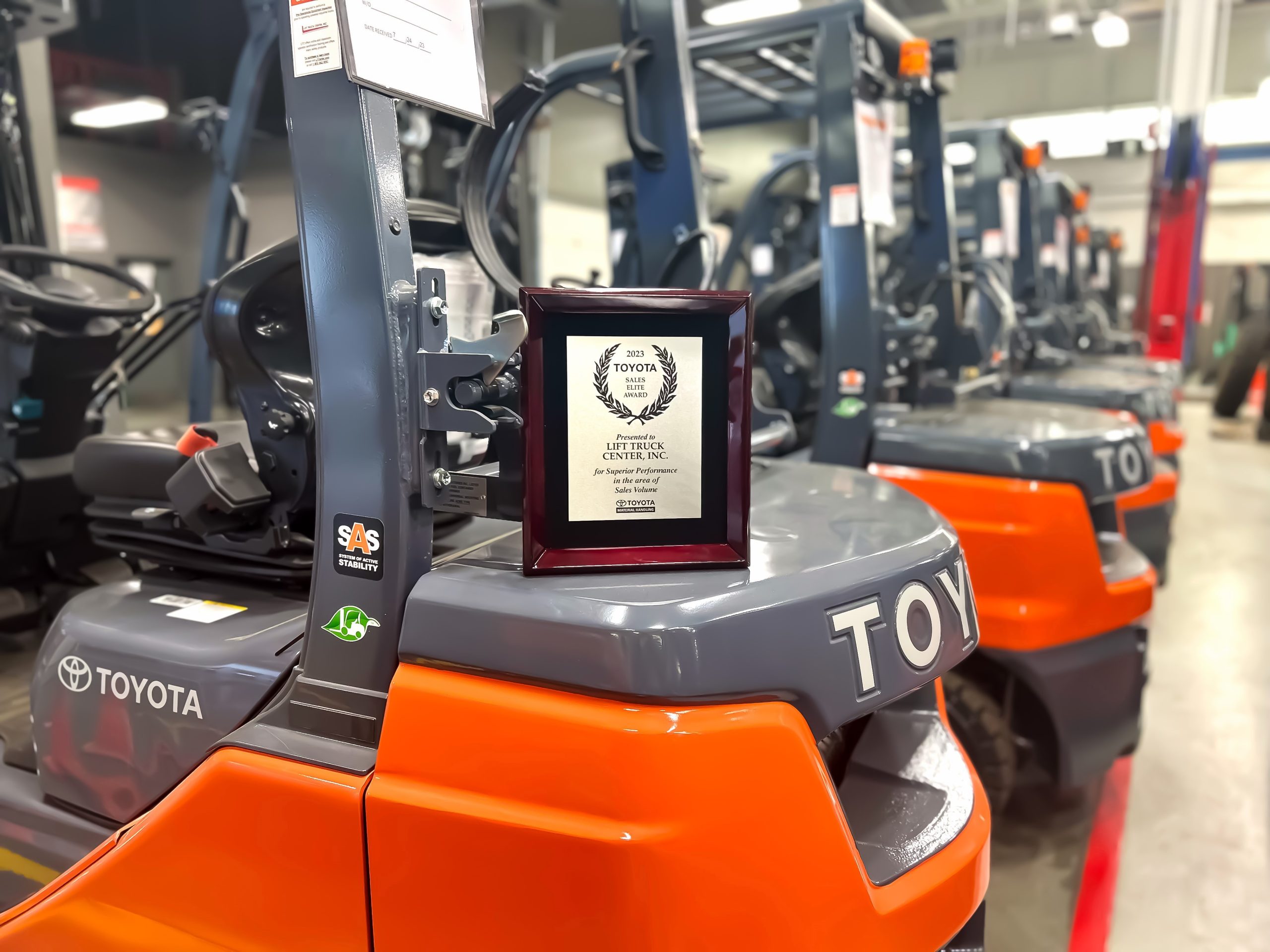 Featured image for “Lift Truck Center Recognized by Toyota for Sales Performance”
