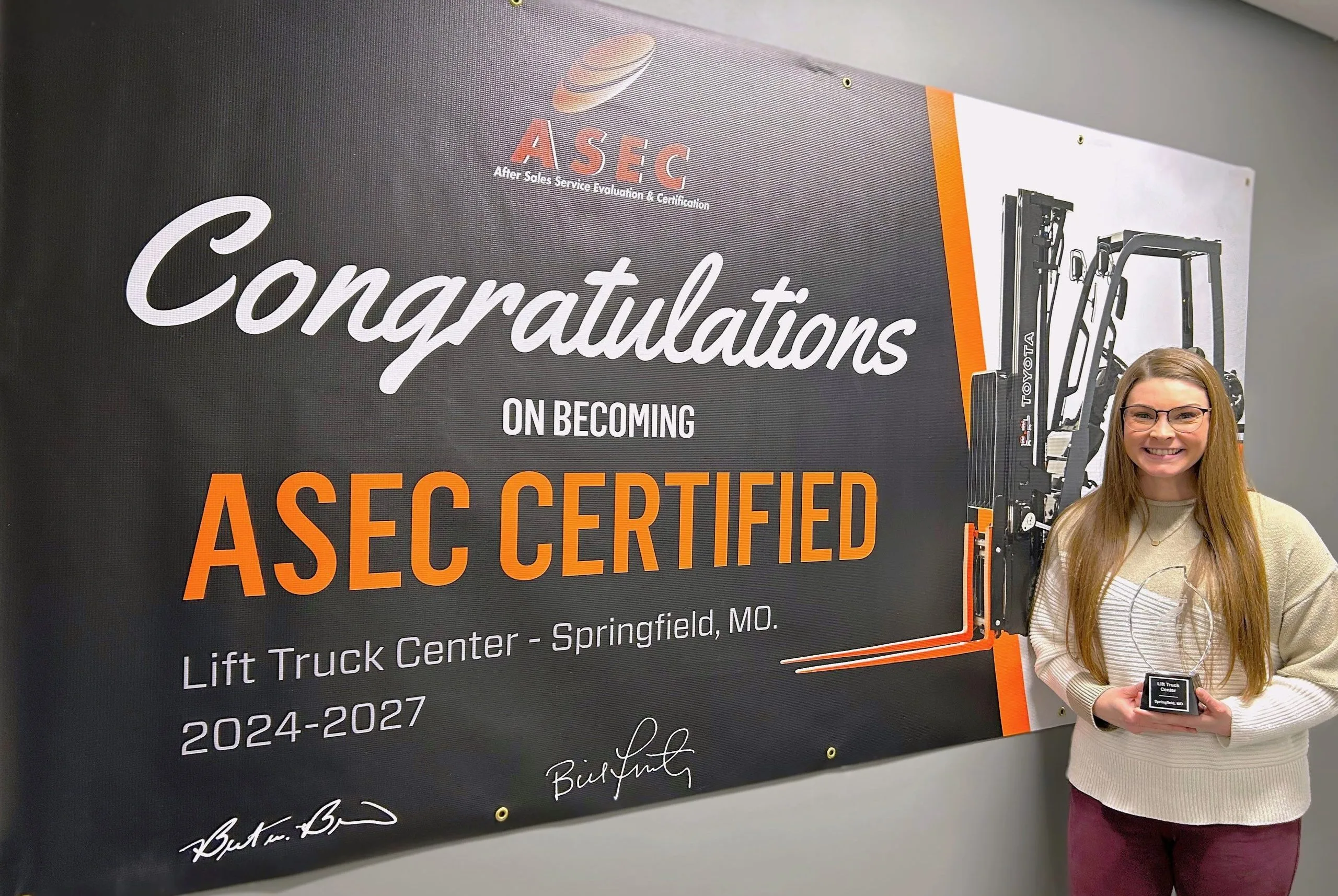 Featured image for “Lift Truck Center Achieves ASEC Recertification”